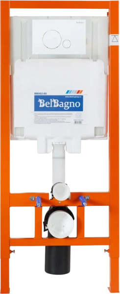 Комплект Унитаз подвесной BelBagno Sfera-r BB046CHR крышка BB2111SC, безободковый, с микролифтом + Система инсталляции для унитазов BelBagno BB002-80 с кнопкой смыва BB014-SR-Bianco фото в интернет-магазине «Wasser-Haus.ru»