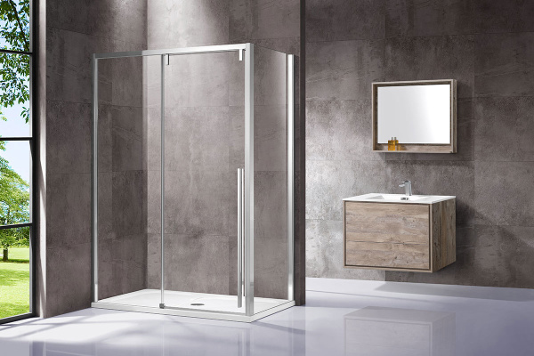 Душевой уголок Vincea Lugano VSR-1L8013CL-1 130х80 см, профиль хром фото в интернет-магазине «Wasser-Haus.ru»