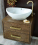 Мебель для ванной Sanflor Румба 60 2 ящика, венге, патина золото фото в интернет-магазине «Wasser-Haus.ru»