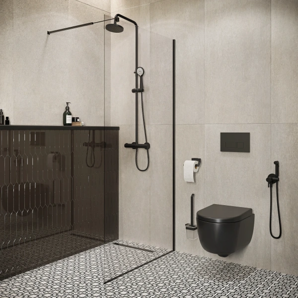 Унитаз подвесной BOCCHI V-Tondo 1416-004-0129 черный матовый, с крышкой A0302-004 с микролифтом фото в интернет-магазине «Wasser-Haus.ru»