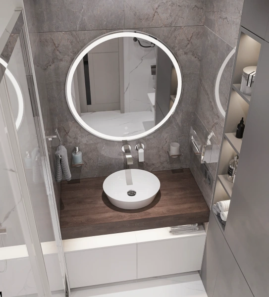 Столешница с раковиной Duravit Cape Cod 40, дуб карпентер, 100, без отверстий + 2 тумбы 50 фото в интернет-магазине «Wasser-Haus.ru»