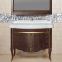 Мебель для ванной Misty Агата 100 напольная, орех, золотая патина фото в интернет-магазине «Wasser-Haus.ru»