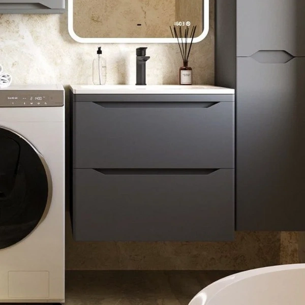 Мебель для ванной Style Line Марелла 70 подвесная, серая фото в интернет-магазине «Wasser-Haus.ru»