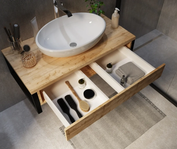 Мебель для ванной 1MarKa Grunge Loft 80 дуб вотан фото в интернет-магазине «Wasser-Haus.ru»