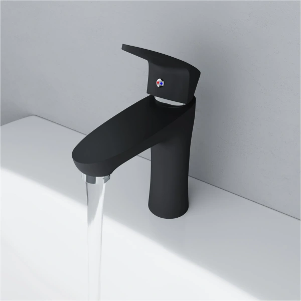 Смеситель для раковины Dorff Alpha D9021000BL черный фото в интернет-магазине «Wasser-Haus.ru»