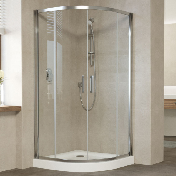Душевой уголок Vegas Glass ZS 120 08 01 профиль глянцевый хром, стекло прозрачное фото в интернет-магазине «Wasser-Haus.ru»