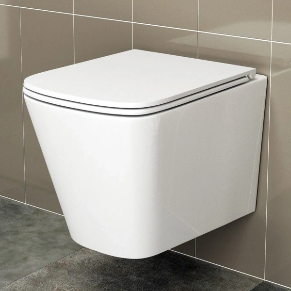 Комплект Унитаз подвесной Bauedge Stil BS0002 безободковый, с микролифтом, белый + Инсталляция VitrA V-Fix Core 732-5800-01 с кнопкой смыва Root R 740-2280 хром фото в интернет-магазине «Wasser-Haus.ru»