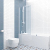 Шторка на ванну Kubele DE020 DE020P601-CLN-WTMT-50х150 150х50, профиль белый матовый фото в интернет-магазине «Wasser-Haus.ru»