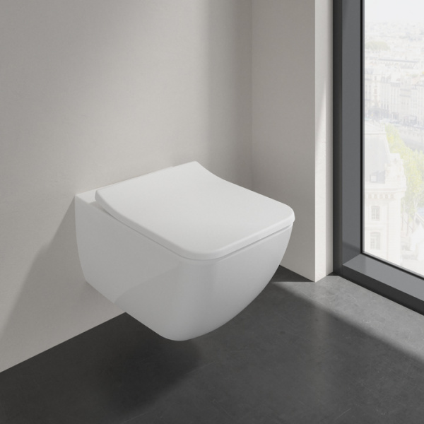 Унитаз подвесной Villeroy & Boch Collaro 4626RSR1 alpin, ceramicplus, тонкое сиденье с микролифтом фото в интернет-магазине «Wasser-Haus.ru»
