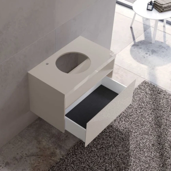 Тумба с раковиной Keuco Stageline 32864 80 см, с подсветкой, розеткой и точкой зарядки USB и USB-C, кашемир фото в интернет-магазине «Wasser-Haus.ru»