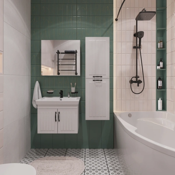 Мебель для ванной DIWO Сочи 60 подвесная, белая фото в интернет-магазине «Wasser-Haus.ru»