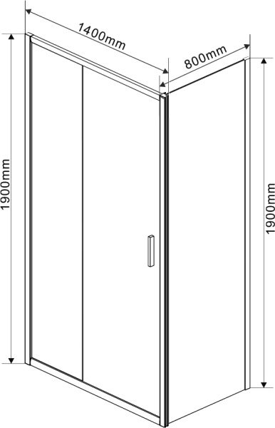 Душевой уголок Vincea Garda VSR-1G8014CLB 140x80 см, профиль чёрный, стекло прозрачное фото в интернет-магазине «Wasser-Haus.ru»