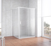 Душевой уголок Vegas Glass ZP+ZPV 130*100 01 02 профиль белый, стекло шиншилла фото в интернет-магазине «Wasser-Haus.ru»