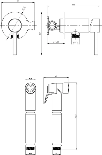 Гигиенический душ Veragio Sanremo 30376 хром фото в интернет-магазине «Wasser-Haus.ru»
