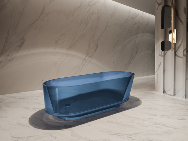 Прозрачная ванна ABBER Kristall AT9706Saphir синяя фото в интернет-магазине «Wasser-Haus.ru»