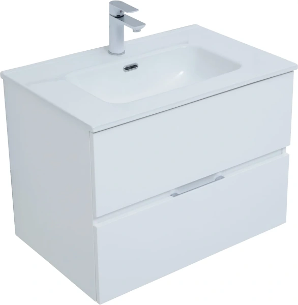 Мебель для ванной Aquanet Алвита 70 подвесная, белая матовая, 2 ящика фото в интернет-магазине «Wasser-Haus.ru»
