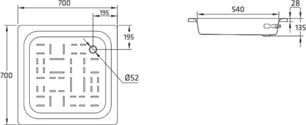 Поддон для душа BLB CF7012001 BLB 70х70 фото в интернет-магазине «Wasser-Haus.ru»