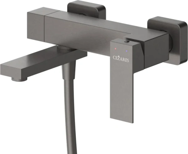 Смеситель для ванны с душем Cezares Slider SLIDER-VD-GM, оружейная сталь фото в интернет-магазине «Wasser-Haus.ru»