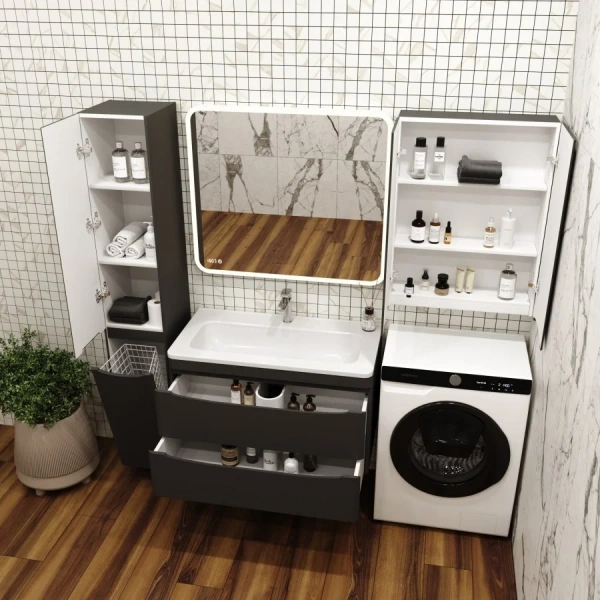 Шкаф Style Line Бергамо Мини Люкс Plus 60 антискрейч черный фото в интернет-магазине «Wasser-Haus.ru»