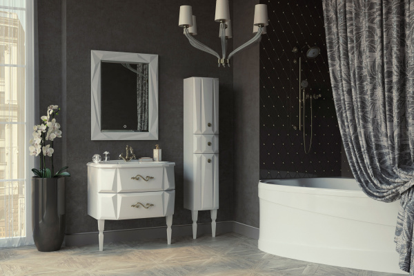 Штора для ванной Aima Design У37613 240x240, двойная, серая фото в интернет-магазине «Wasser-Haus.ru»