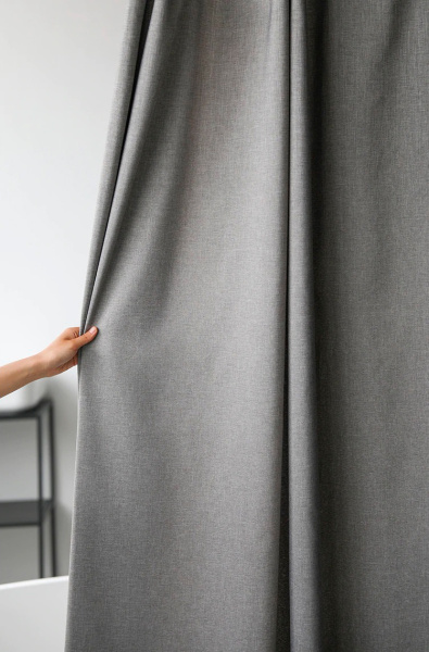 Штора для ванной Carnation Home Fashions Linen Grey LIN240GR 200х240 см, серая фото в интернет-магазине «Wasser-Haus.ru»