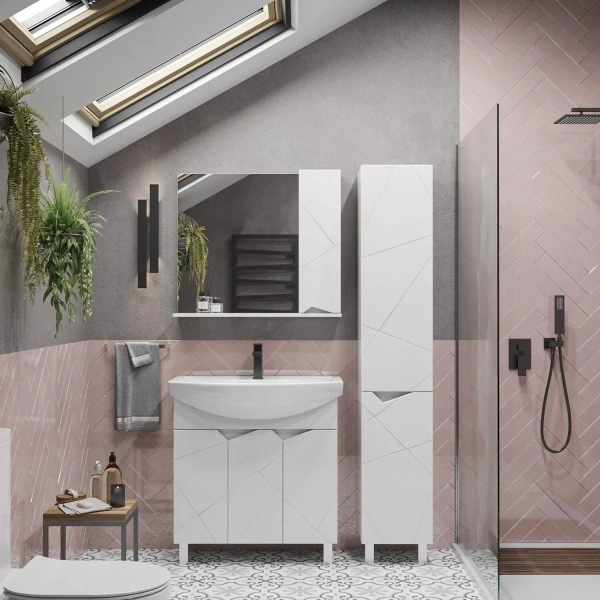 Зеркало SanStar Каскад 80 белое фото в интернет-магазине «Wasser-Haus.ru»