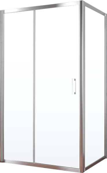 Душевой уголок Vegas Glass ZP+ZPV TUR NOVO 100*80 08 01 профиль глянцевый хром, стекло прозрачное фото в интернет-магазине «Wasser-Haus.ru»