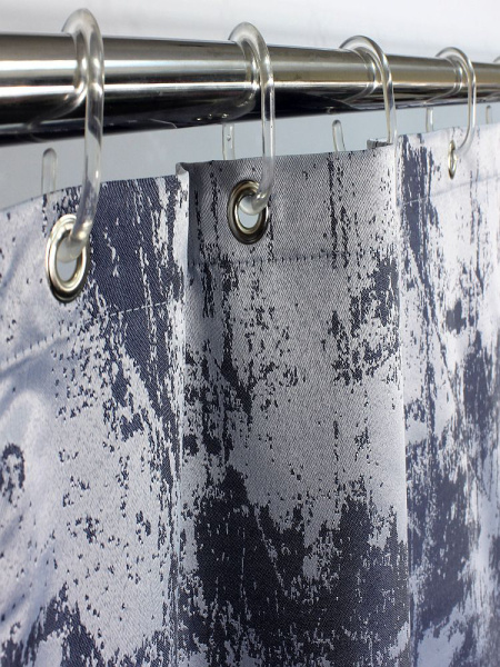 Штора для ванной Bath Plus Decor collection JAC1505 180x200 черная, серебряная фото в интернет-магазине «Wasser-Haus.ru»