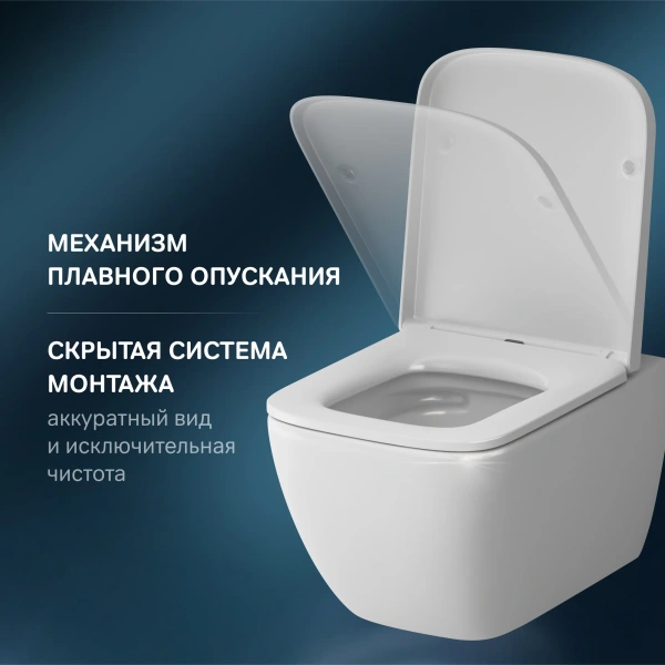 Унитаз подвесной AM.PM Gem C901701SC безободковый, с микролифтом фото в интернет-магазине «Wasser-Haus.ru»