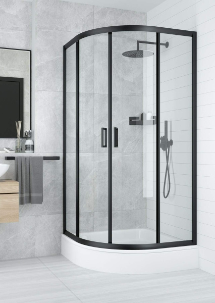 Душевой уголок Cerutti Spa Viva 90B 90x90, профиль черный фото в интернет-магазине «Wasser-Haus.ru»