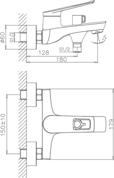 Смеситель для ванны с душем Haiba HB60595 фото в интернет-магазине «Wasser-Haus.ru»