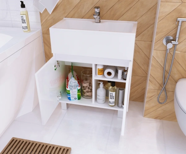 Мебель для ванной 1MarKa Mira 60H белый глянец фото в интернет-магазине «Wasser-Haus.ru»