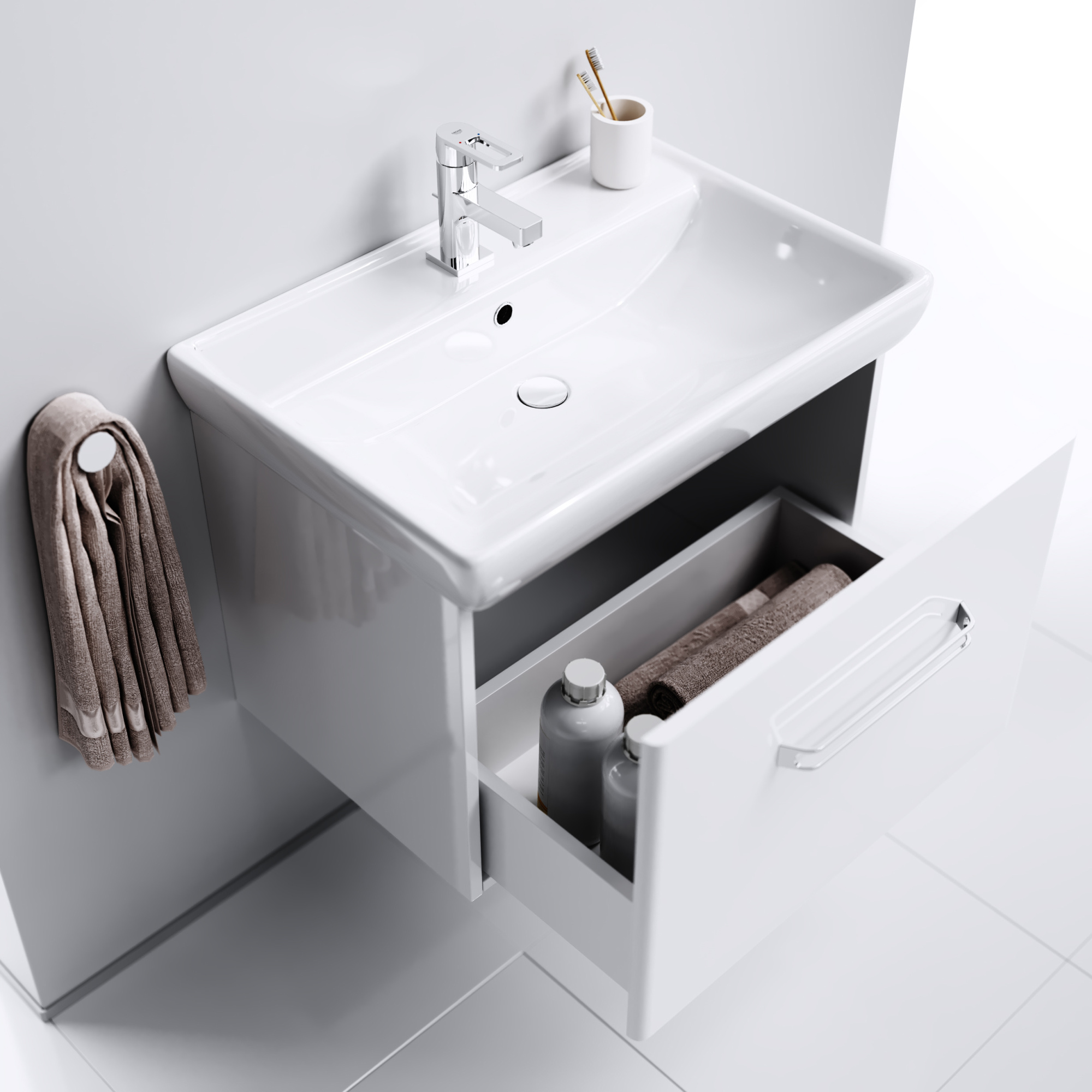 Мебель для ванной Aqwella Neo 70 подвесная фото в интернет-магазине «Wasser-Haus.ru»