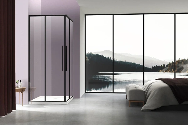 Душевой уголок Vincea Slim-N VSS-4SN9010CLB 100x90, профиль черный фото в интернет-магазине «Wasser-Haus.ru»