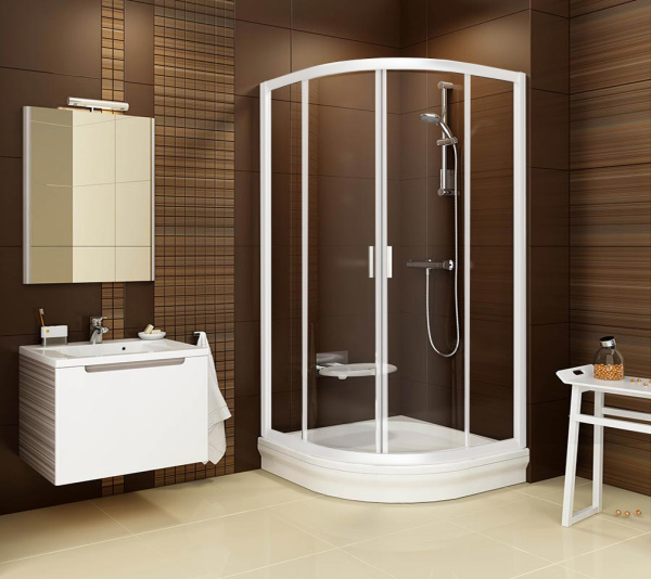 Душевой уголок Ravak BLCP4-90 Transparent, профиль белый фото в интернет-магазине «Wasser-Haus.ru»