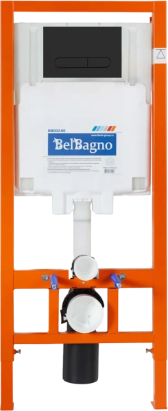 Комплект Унитаз подвесной BelBagno Olorato BB062CHR-MB крышка BB062SC-MB, безободковый, с микролифтом + Система инсталляции для унитазов BelBagno BB002-80 с кнопкой смыва BB007-PR-Nero.m фото в интернет-магазине «Wasser-Haus.ru»