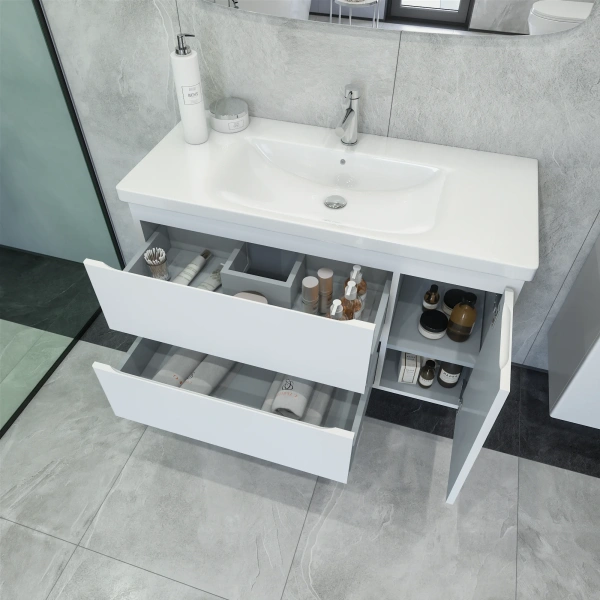 Тумба с раковиной Caprigo Forte 100 белая R фото в интернет-магазине «Wasser-Haus.ru»