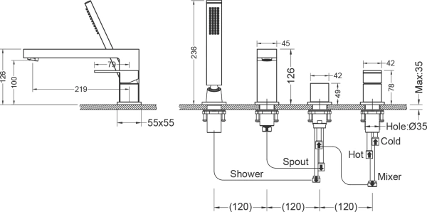 Смеситель на борт ванны Timo Selene 2130/16Y матовый белый фото в интернет-магазине «Wasser-Haus.ru»