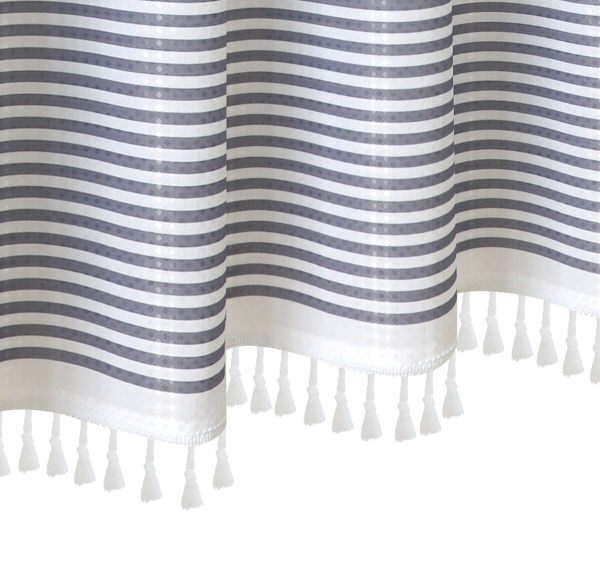 Штора для ванной Carnation Home Fashions Stripe White, Grey 183х213 см фото в интернет-магазине «Wasser-Haus.ru»