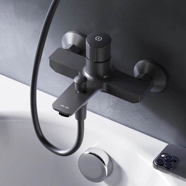 Смеситель для ванны с душем AM.PM X-Joy TouchReel F85A10522 черный фото в интернет-магазине «Wasser-Haus.ru»
