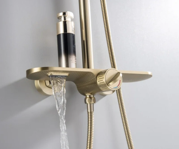 Душевая стойка Bronze de Luxe Icon 80112CG, матовое золото фото в интернет-магазине «Wasser-Haus.ru»
