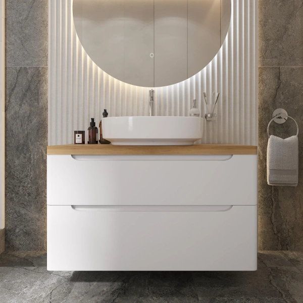 Столешница с раковиной Geberit 100, светлая, с раковиной Geberit Variform 55 фото в интернет-магазине «Wasser-Haus.ru»