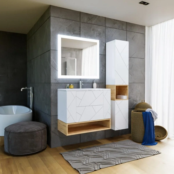 Шкаф Бриклаер Кристалл 35, белый фото в интернет-магазине «Wasser-Haus.ru»
