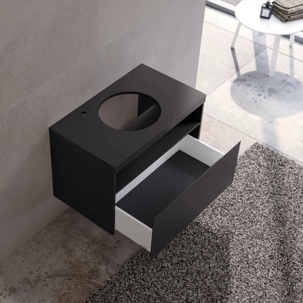 Тумба с раковиной Keuco Stageline 32864 80 см, с подсветкой, розеткой и точкой зарядки USB и USB-C, вулканит фото в интернет-магазине «Wasser-Haus.ru»