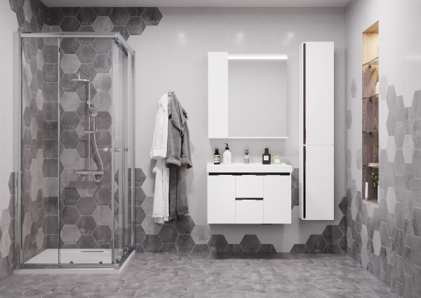 Мебель для ванной Акватон Рене 80 белый, грецкий орех фото в интернет-магазине «Wasser-Haus.ru»