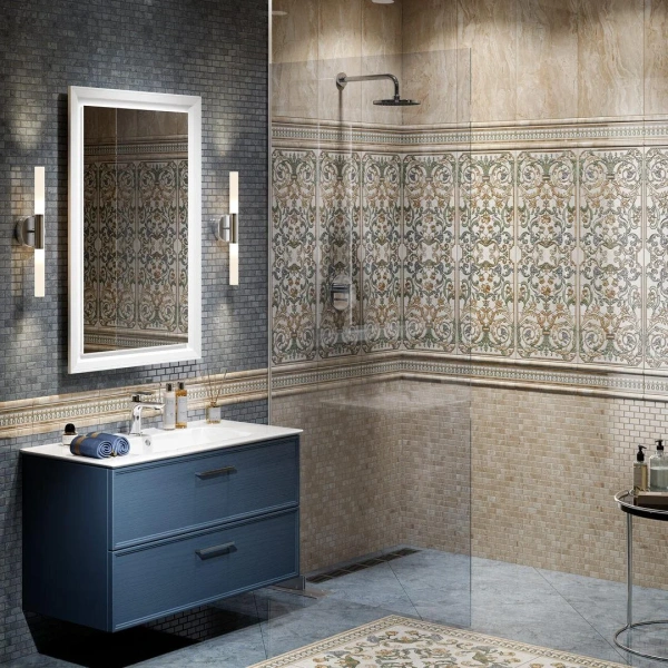 Мебель для ванной Kerama Marazzi Piano Classic 75 подвесная, ясень синий матовый фото в интернет-магазине «Wasser-Haus.ru»