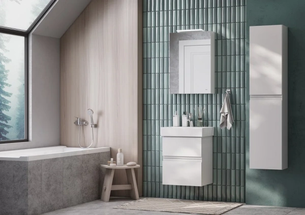 Тумба с раковиной Roca Oleta 50, белая матовая фото в интернет-магазине «Wasser-Haus.ru»