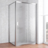 Душевой уголок Vegas Glass ZP+ZPV 110*80 08 02 профиль глянцевый хром, стекло шиншилла фото в интернет-магазине «Wasser-Haus.ru»