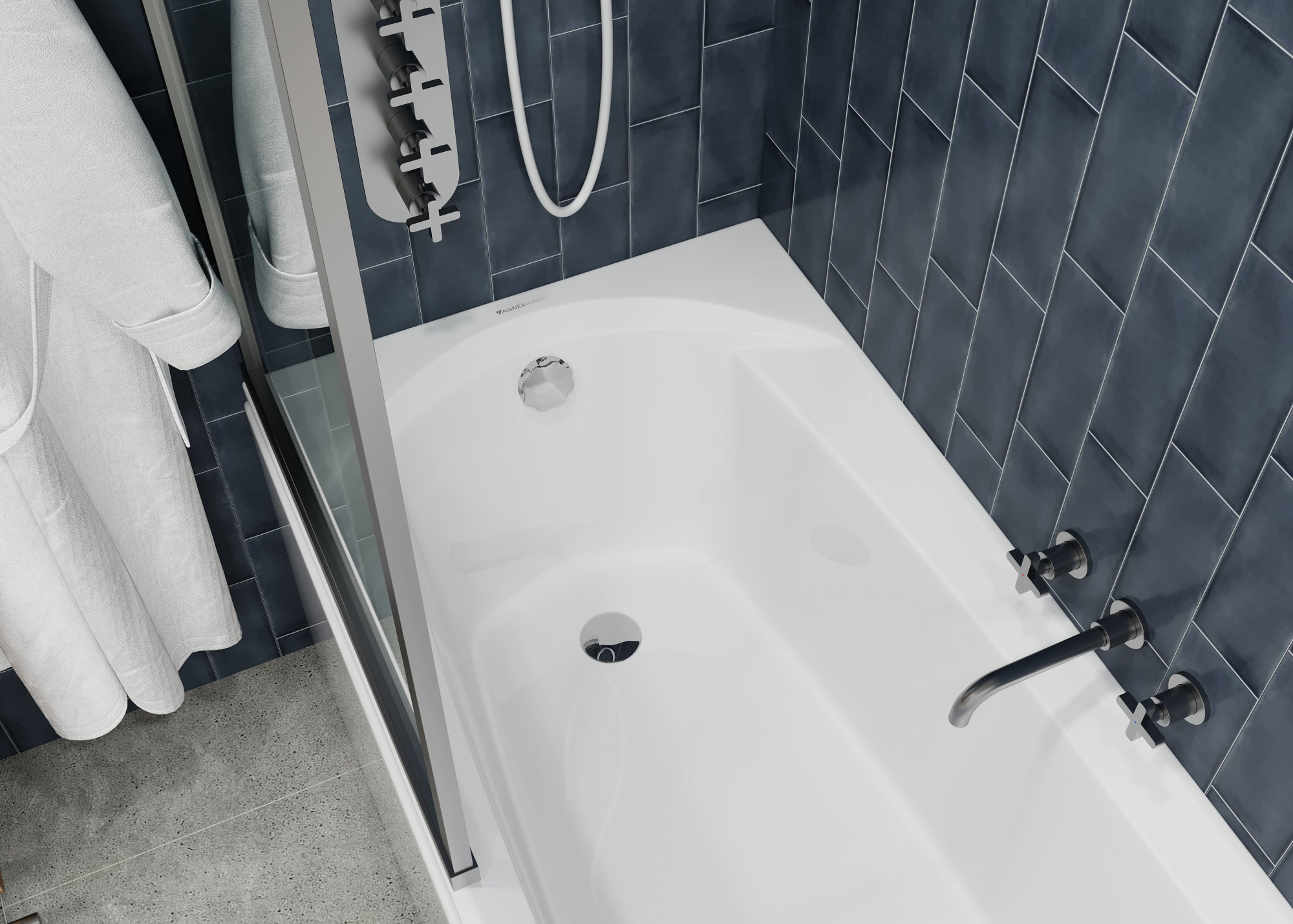 Акриловая ванна Vagnerplast Ebony 160x75 ультра белый фото в интернет-магазине «Wasser-Haus.ru»