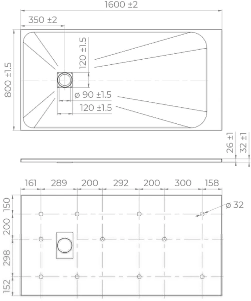 Поддон для душа RGW TSS W 160x80 фото в интернет-магазине «Wasser-Haus.ru»